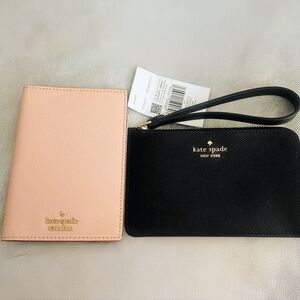 Kate Spade Bundle - Leather Wristlet and Leather Passport Holder